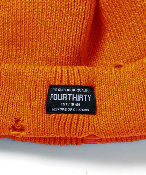 430(フォーサーティ)の「mko13797-DAMAGE BEANIE ビーニー ニット帽(26-174)(ニットキャップ/ビーニー・メンズ・グレー/アイボリー/オレンジ/バーガンディー/ネイビー/ブラック・FREE)」の8枚目の写真