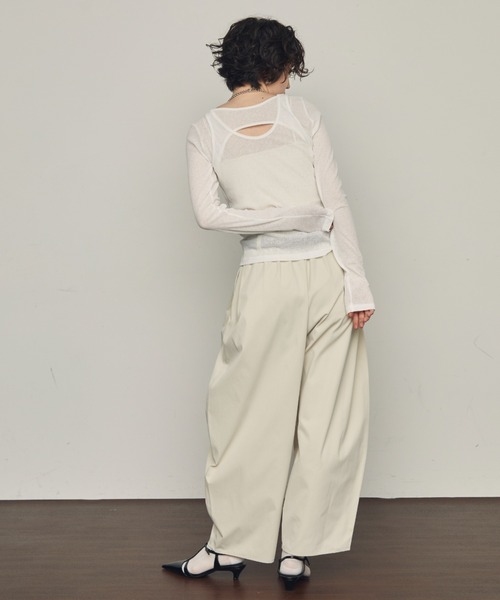 Trish(トリッシュ)の「シアーテレコレイヤード風2WAYプルオーバー(Tシャツ/カットソー・レディース・ホワイト/ブラック/ダークブラウン・MEDIUM)」の15枚目の写真
