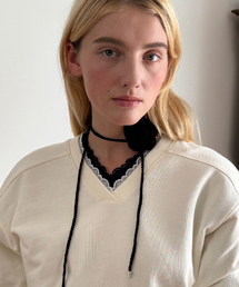 SINOON（シヌーン）の「Knit Rose Tie (Black)（ネクタイ）」