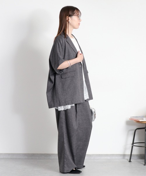 cepo(セポ)の「〈セットアップ対応〉ツイードライクイージータックパンツ(スラックス・レディース・チャコール/ブラウン・S/M)」の19枚目の写真