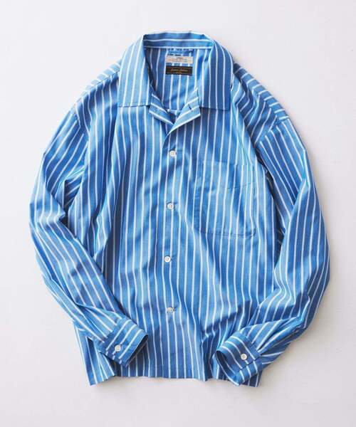 JOURNAL STANDARD relume(ジャーナルスタンダード レリューム)の「JAMES FABRIC/ジェームスファブリック レーヨンブレンド シャツ(シャツ/ブラウス・メンズ・アイボリー/ネイビー/サックスブルー/ブラウン/ブルー・MEDIUM/LARGE)」の5枚目の写真