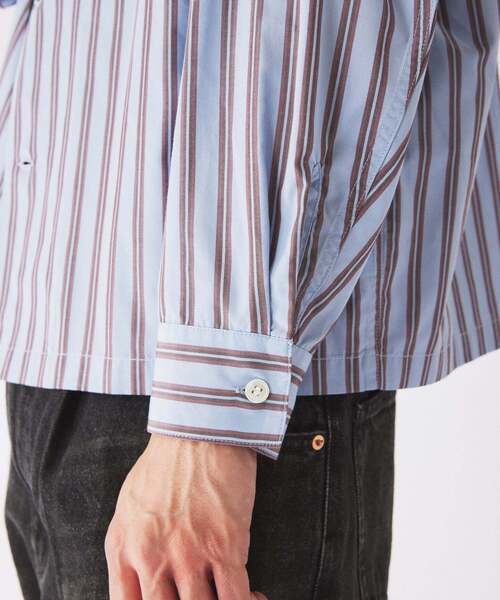 JOURNAL STANDARD relume(ジャーナルスタンダード レリューム)の「JAMES FABRIC/ジェームスファブリック レーヨンブレンド シャツ(シャツ/ブラウス・メンズ・アイボリー/ネイビー/サックスブルー/ブラウン/ブルー・MEDIUM/LARGE)」の6枚目の写真