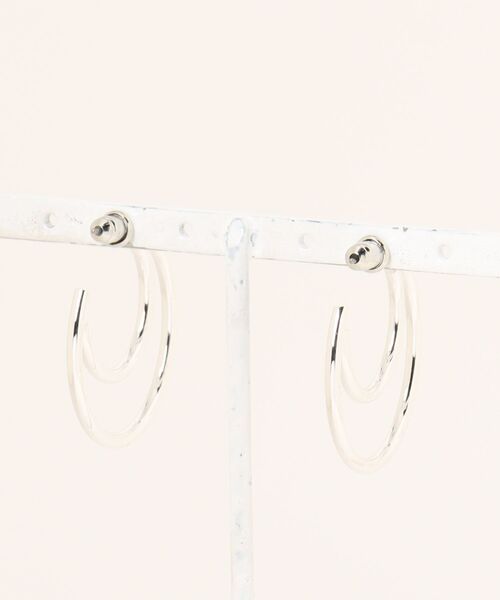Scrap Book（スクラップブック）の「【Nothing And Others】Thin HOOP Pierce（ピアス（両耳用）・レディース・シルバー・FREE）」の2枚目の写真