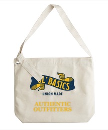 Ol' Basics（オール・ベーシックス） ショルダーバッグ キャンバス リボンイラスト ロゴ プリント 鞄 BAG アメカジ メンズ レディース ユニセックス