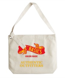 Ol' Basics(オール・ベーシックス) ショルダーバッグ キャンバス リボンイラスト ロゴ プリント 鞄 BAG アメカジ メンズ レディース ユニセックス