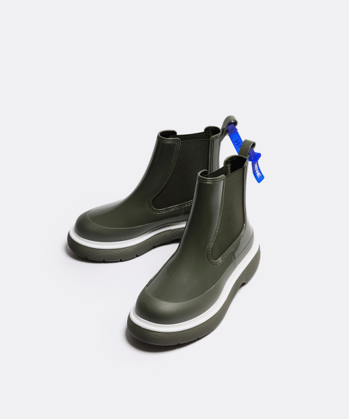 NSWE(ヌシェ)の「LAGOM チェルシーレインブーツ5CM(シーウィードカーキ)-NSW201SW(レインシューズ・レディース・カーキ・6/9/8.5/7.5/6.5)」の4枚目の写真