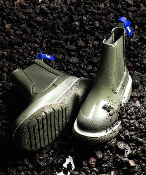 NSWE(ヌシェ)の「LAGOM チェルシーレインブーツ5CM(シーウィードカーキ)-NSW201SW(レインシューズ・レディース・カーキ・6/9/8.5/7.5/6.5)」の8枚目の写真