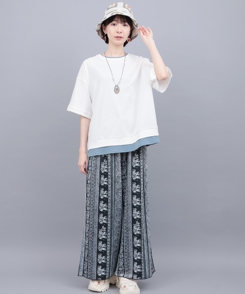 チチカカ(チチカカ)の「レイヤード風アロー刺繍プルオーバー(Tシャツ/カットソー・レディース・オフホワイト/チャコールグレー/グリーン・FREE)」の15枚目の写真