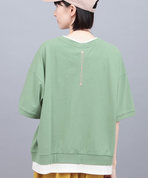 チチカカ(チチカカ)の「レイヤード風アロー刺繍プルオーバー(Tシャツ/カットソー・レディース・オフホワイト/チャコールグレー/グリーン・FREE)」の22枚目の写真