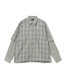 レイヤード チェックシャツ