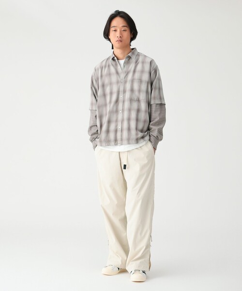 BEAMS(ビームス)の「レイヤード チェックシャツ(シャツ/ブラウス・メンズ・グリーン系その他/グレー系その他・S/M/L/XL)」の10枚目の写真