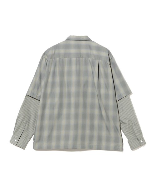 BEAMS(ビームス)の「レイヤード チェックシャツ(シャツ/ブラウス・メンズ・グリーン系その他/グレー系その他・S/M/L/XL)」の18枚目の写真