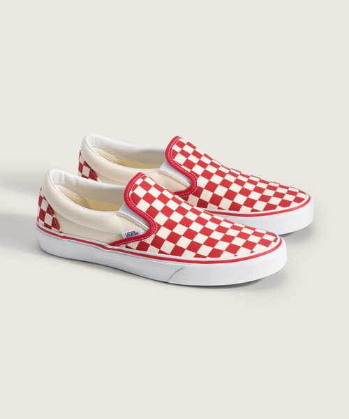 VANS（バンズ）の「クラシック スリッポン / Classic Slip-On PRIMARY CHECK VN000EACR301（スリッポン・メンズ・レッド・6/8/9/6.5/5/7/7.5/5.5）」の2枚目の写真