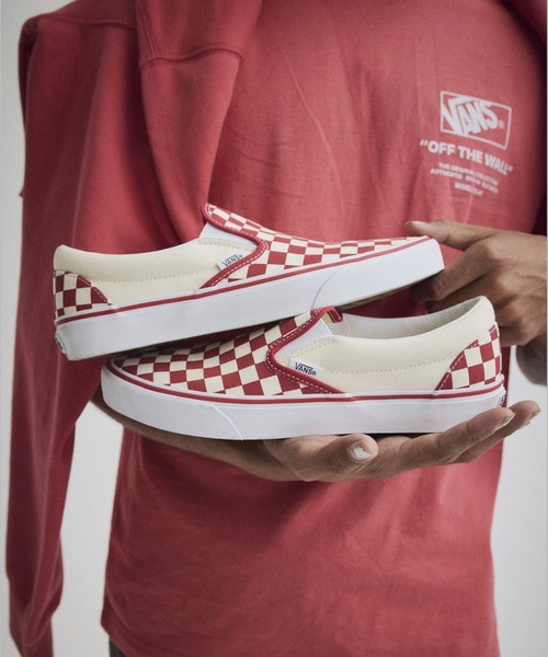 VANS（バンズ）の「クラシック スリッポン / Classic Slip-On PRIMARY CHECK VN000EACR301（スリッポン・メンズ・レッド・6/8/9/6.5/5/7/7.5/5.5）」の6枚目の写真