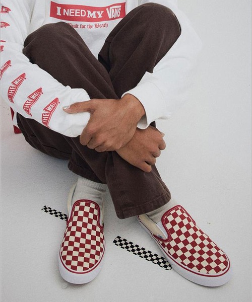 VANS（バンズ）の「クラシック スリッポン / Classic Slip-On PRIMARY CHECK VN000EACR301（スリッポン・メンズ・レッド・6/8/9/6.5/5/7/7.5/5.5）」の7枚目の写真