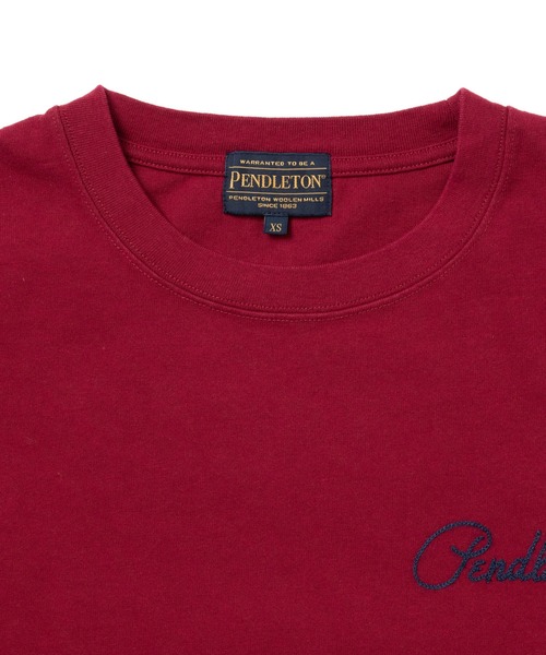 PENDLETON(ペンドルトン)の「ヘビーウェイト ラベルロングスリーブTシャツ(Tシャツ/カットソー・メンズ・グリーン系/マルーン/インディゴブルー/杢グレー/ライトイエロー系・SMALL/MEDIUM/LARGE/X-LARGE)」の7枚目の写真