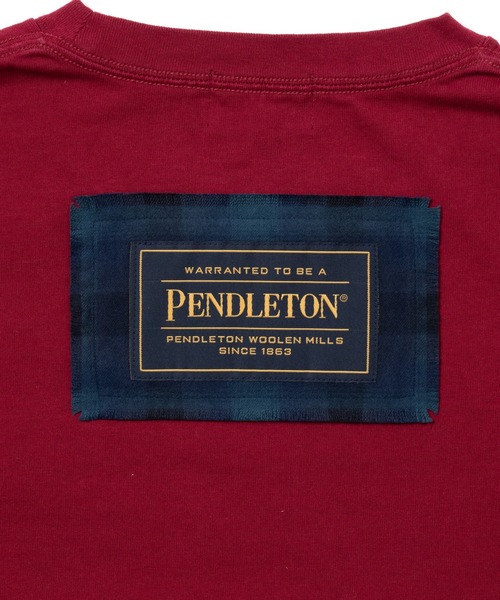 PENDLETON(ペンドルトン)の「ヘビーウェイト ラベルロングスリーブTシャツ(Tシャツ/カットソー・メンズ・グリーン系/マルーン/インディゴブルー/杢グレー/ライトイエロー系・SMALL/MEDIUM/LARGE/X-LARGE)」の9枚目の写真