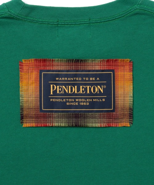 PENDLETON(ペンドルトン)の「ヘビーウェイト ラベルロングスリーブTシャツ(Tシャツ/カットソー・メンズ・グリーン系/マルーン/インディゴブルー/杢グレー/ライトイエロー系・SMALL/MEDIUM/LARGE/X-LARGE)」の11枚目の写真