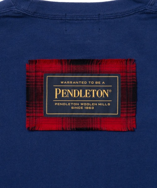 PENDLETON(ペンドルトン)の「ヘビーウェイト ラベルロングスリーブTシャツ(Tシャツ/カットソー・メンズ・グリーン系/マルーン/インディゴブルー/杢グレー/ライトイエロー系・SMALL/MEDIUM/LARGE/X-LARGE)」の12枚目の写真