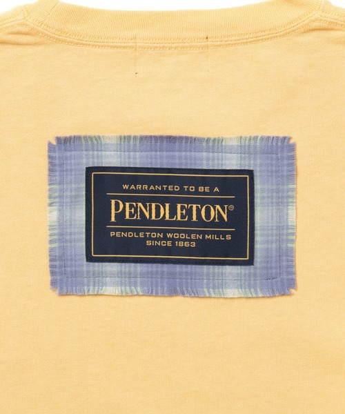 PENDLETON(ペンドルトン)の「ヘビーウェイト ラベルロングスリーブTシャツ(Tシャツ/カットソー・メンズ・グリーン系/マルーン/インディゴブルー/杢グレー/ライトイエロー系・SMALL/MEDIUM/LARGE/X-LARGE)」の13枚目の写真