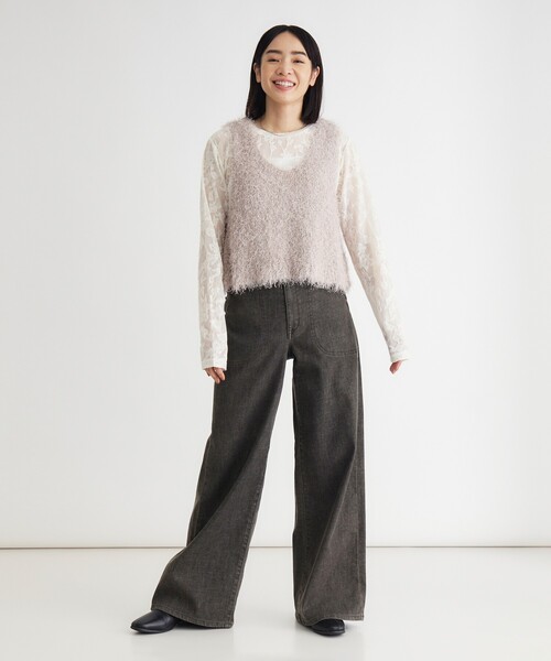 SOMETHING（サムシング）の「《日本製》SOMETHING LISA LACE WIDE（その他パンツ・レディース・ダークブラウン・02/03/04/05）」の5枚目の写真