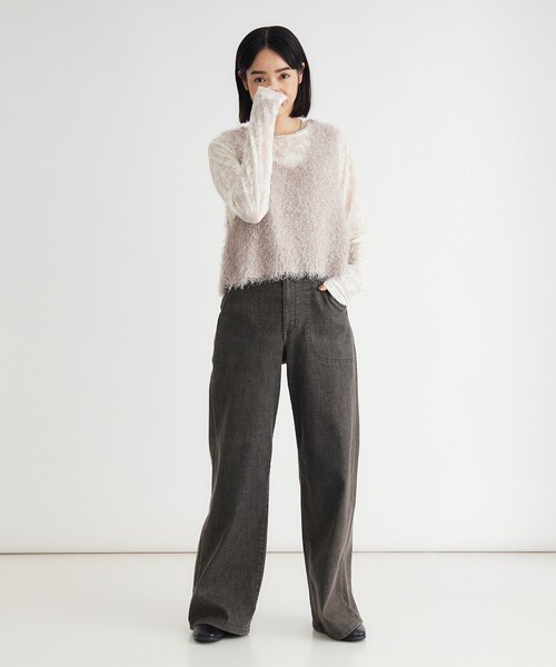 SOMETHING（サムシング）の「《日本製》SOMETHING LISA LACE WIDE（その他パンツ・レディース・ダークブラウン・02/03/04/05）」の6枚目の写真