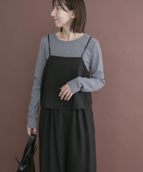 ITEMS URBANRESEARCH（アイテムズ アーバンリサーチ）の「インナー付きヘリンボンセットアップ（セットアップ・レディース・グレー/ブラック/ブラウン・FREE）」の4枚目の写真