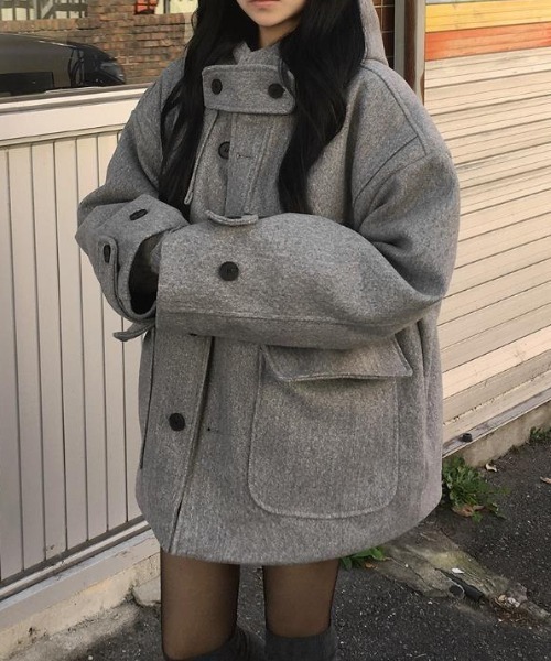semplice(センプリチェ)の「フード付きコート(その他アウター・レディース・ブラック/グレー・F)」の21枚目の写真