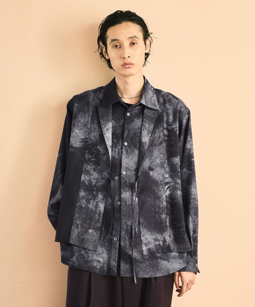 HARE(ハレ)の「【SET UP対応】YOSEカサネシャツジャケット(HARE(シャツ/ブラウス・メンズ・グレー系その他/ブラック・FREE)」の2枚目の写真