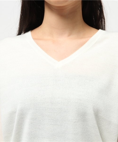 MOUSSY（マウジー）の「Chiffon sleeve POK（ニット/セーター・レディース・オフホワイト/ライトグリーン/ライトグレー・FREE）」の8枚目の写真