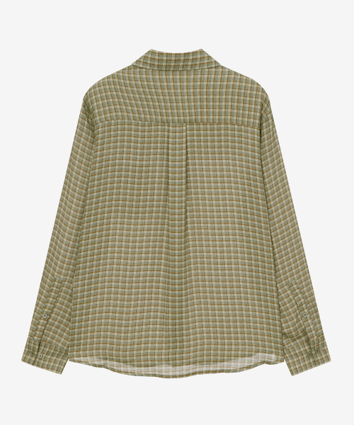 MIND BRIDGE WOMEN（マインドブリッジウーマン）の「[W] シアーライクシフォンミニチェックブラウス（シャツ/ブラウス・レディース・カーキ・MEDIUM/SMALL）」の9枚目の写真