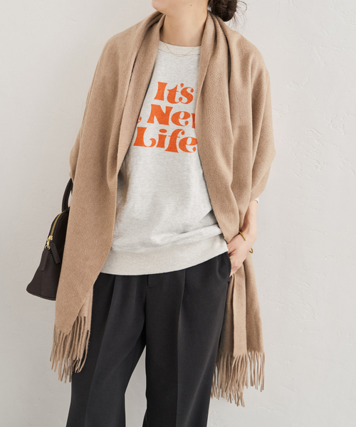 Spick & Span(スピックアンドスパン)の「《新色有り / 追加》Spick & Span カシミヤストール(マフラー・レディース・ベージュ/ブラウン/グレー・FREE)」の11枚目の写真