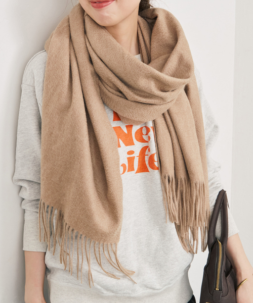 Spick & Span(スピックアンドスパン)の「《新色有り / 追加》Spick & Span カシミヤストール(マフラー・レディース・ベージュ/ブラウン/グレー・FREE)」の14枚目の写真