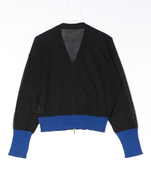Sawa a la mode(サワアラモード)の「接触冷感配色リブシアーニットブルゾン(カーディガン/ボレロ・レディース・チャコールグレー/ブラック/グレイッシュベージュ・FREE)」の8枚目の写真