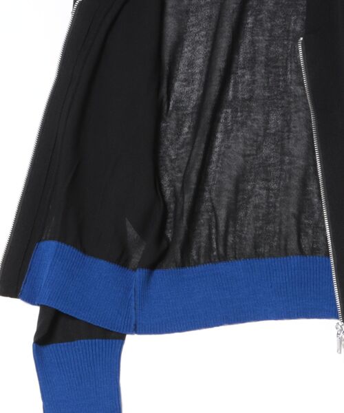 Sawa a la mode(サワアラモード)の「接触冷感配色リブシアーニットブルゾン(カーディガン/ボレロ・レディース・チャコールグレー/ブラック/グレイッシュベージュ・FREE)」の9枚目の写真