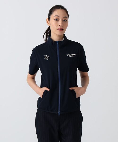 BEAMS GOLF（ビームスゴルフ）の「PURPLE LABEL / スフィダンテ 撥水 ショートスリーブ ブルゾン（ベスト・レディース・ホワイト/ネイビー・SMALL/MEDIUM/LARGE）」の2枚目の写真