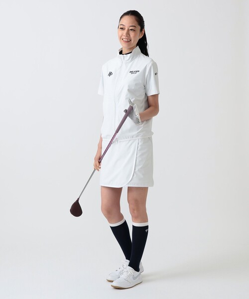 BEAMS GOLF（ビームスゴルフ）の「PURPLE LABEL / スフィダンテ 撥水 ショートスリーブ ブルゾン（ベスト・レディース・ホワイト/ネイビー・SMALL/MEDIUM/LARGE）」の5枚目の写真