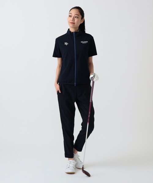 BEAMS GOLF（ビームスゴルフ）の「PURPLE LABEL / スフィダンテ 撥水 ショートスリーブ ブルゾン（ベスト・レディース・ホワイト/ネイビー・SMALL/MEDIUM/LARGE）」の8枚目の写真