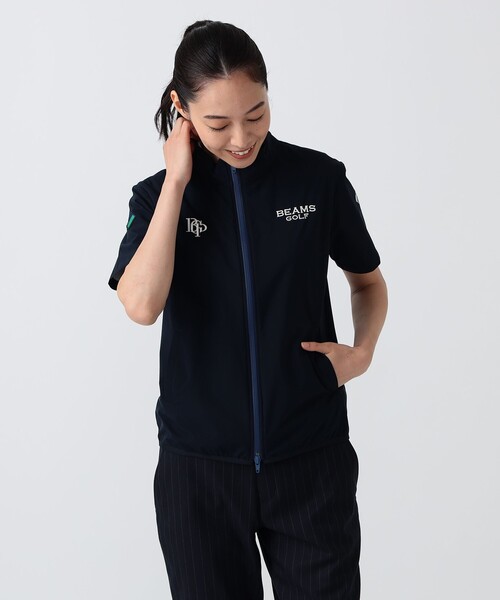 BEAMS GOLF（ビームスゴルフ）の「PURPLE LABEL / スフィダンテ 撥水 ショートスリーブ ブルゾン（ベスト・レディース・ホワイト/ネイビー・SMALL/MEDIUM/LARGE）」の13枚目の写真