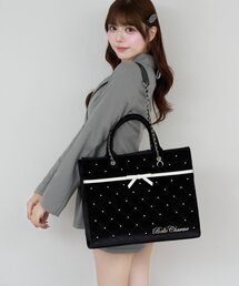 Belle Charme | 【Belle Charme】Velour Quilted Ribbon Carry On Tote(トートバッグ)