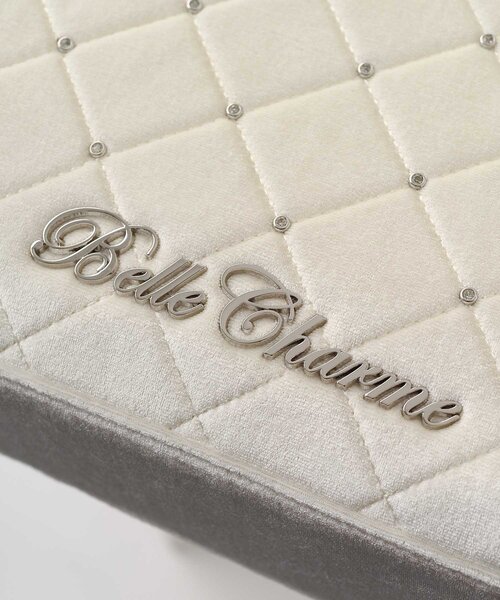 Belle Charme（ベルシャルム）の「【Belle Charme】Velour Quilted Ribbon Carry On Tote（トートバッグ・レディース・ピンク/オフホワイト/ブラック・FREE）」の12枚目の写真