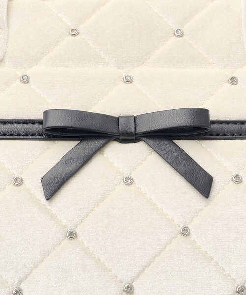 Belle Charme（ベルシャルム）の「【Belle Charme】Velour Quilted Ribbon Carry On Tote（トートバッグ・レディース・ピンク/オフホワイト/ブラック・FREE）」の13枚目の写真