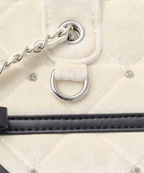 Belle Charme（ベルシャルム）の「【Belle Charme】Velour Quilted Ribbon Carry On Tote（トートバッグ・レディース・ピンク/オフホワイト/ブラック・FREE）」の14枚目の写真
