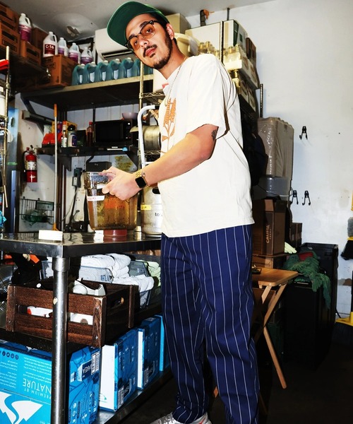 COOKMAN(クックマン)の「Cookman クックマン シェフパンツ イージーパンツ Pencil Stripe Navy(その他パンツ・メンズ・ネイビー・LARGE/MEDIUM)」の2枚目の写真