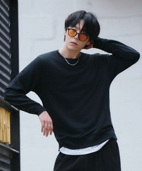GCLIP(ジクリップ)の「セミオーバーサイズ裏毛スウェットTシャツ 5Color(スウェット・メンズ・ホワイト/ブラック/ネイビー/グレー/バーガンディー・MEDIUM/LARGE/X-LARGE/XX-LARGE)」の6枚目の写真