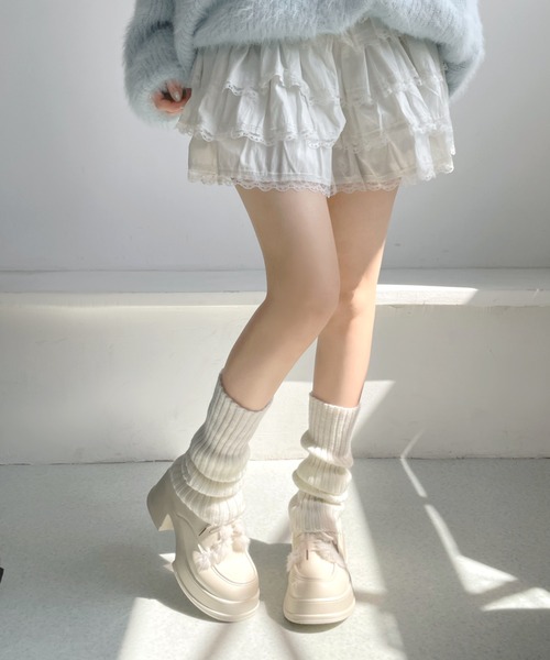 Shoes in Closet(シューズインクローゼット)の「【予約開始】+7.5cm 厚底 ファー付き レースアップ ドレスシューズ ローファー 495(ドレスシューズ・レディース・ブラック/ホワイト・M/S/LL/L)」の4枚目の写真