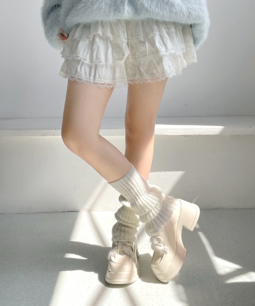Shoes in Closet(シューズインクローゼット)の「【予約開始】+7.5cm 厚底 ファー付き レースアップ ドレスシューズ ローファー 495(ドレスシューズ・レディース・ブラック/ホワイト・M/S/LL/L)」の3枚目の写真