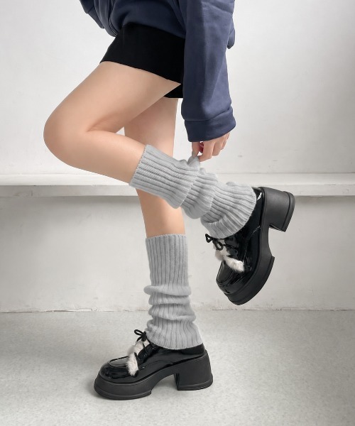 Shoes in Closet(シューズインクローゼット)の「【予約開始】+7.5cm 厚底 ファー付き レースアップ ドレスシューズ ローファー 495(ドレスシューズ・レディース・ブラック/ホワイト・M/S/LL/L)」の14枚目の写真