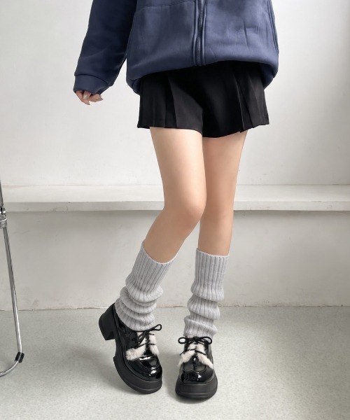 Shoes in Closet(シューズインクローゼット)の「【予約開始】+7.5cm 厚底 ファー付き レースアップ ドレスシューズ ローファー 495(ドレスシューズ・レディース・ブラック/ホワイト・M/S/LL/L)」の15枚目の写真