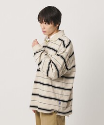 <NICE WEATHER>ボーダー ロングスリーブ ポロシャツ